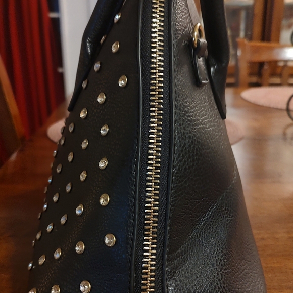 Black Rhinestone Studded Handbag - Picture 5 of 8